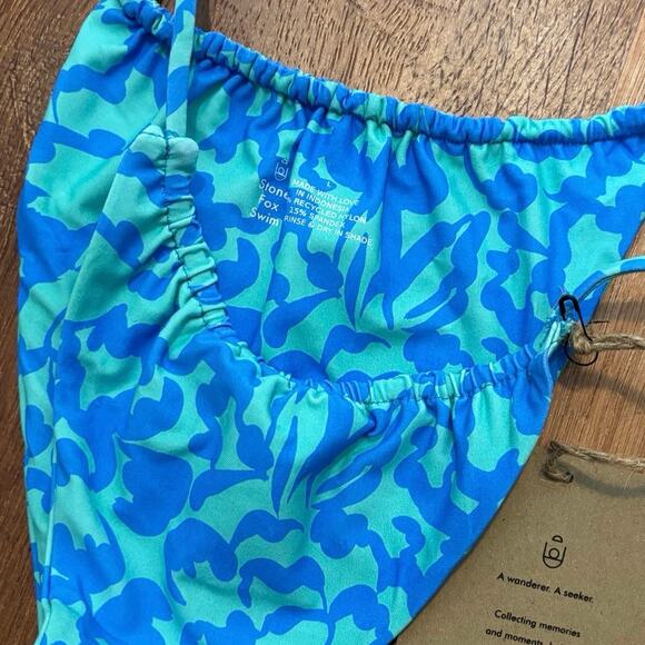 NWT Stone Fox Swim River Bikini Bottom In Ocean Bloom Size Large - Picture 3 of 5